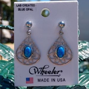 Blue opal earrings